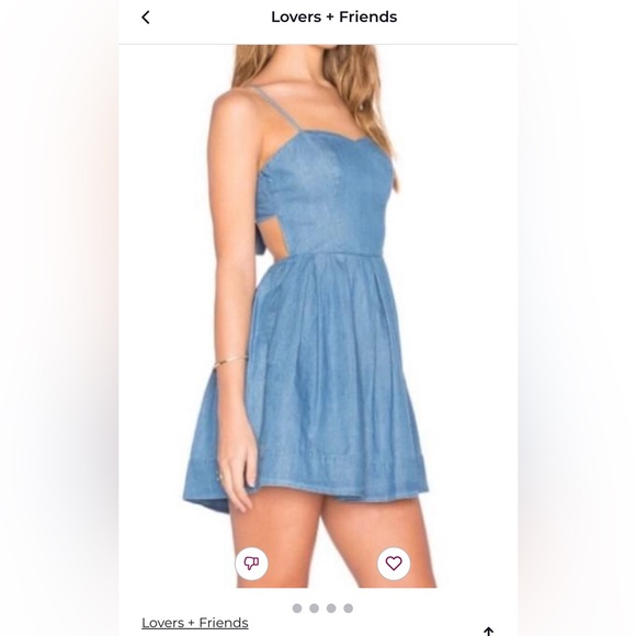 Never worn. Lovers and Friends Mini Fit and Flare Denim Dress in Small - Picture 7 of 7